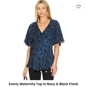 Hatch Everly Maternity Top in Navy and Black Floral Size 2